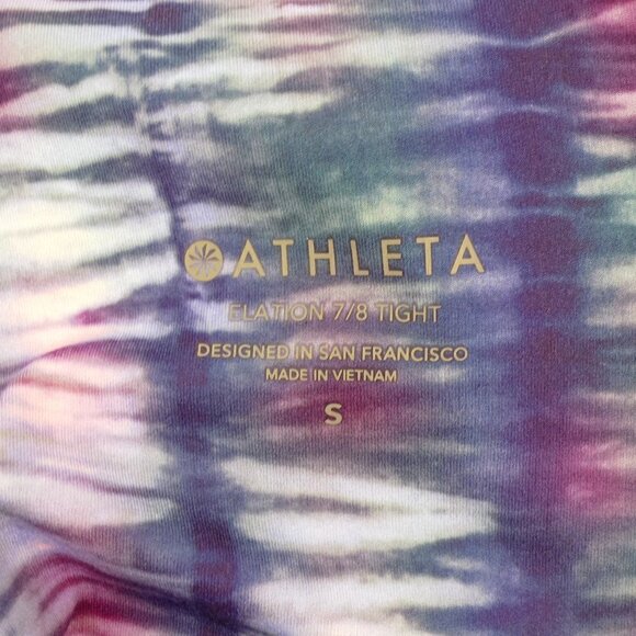 Athleta Elation 7/8 Tight Size Small Color Blue Multi Ultra High Rise Legging - Picture 3 of 4